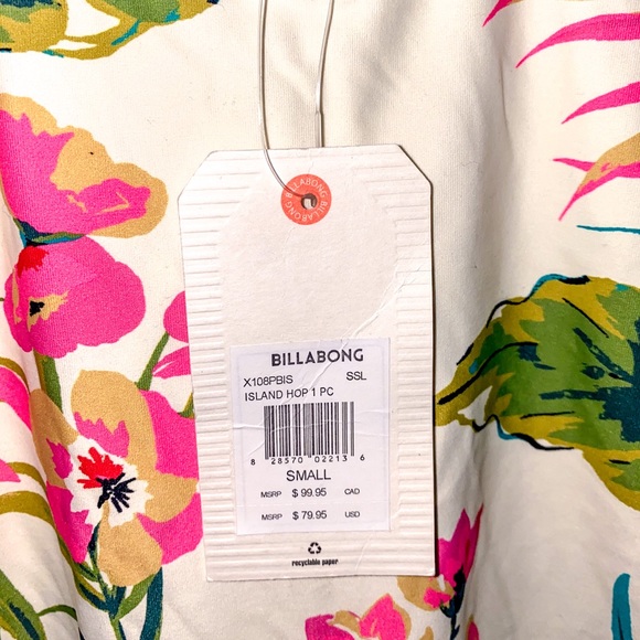 Billabong tropical print one piece *NWT - Picture 3 of 3
